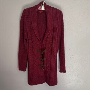 Merona Maroon Cable Knit Cardigan